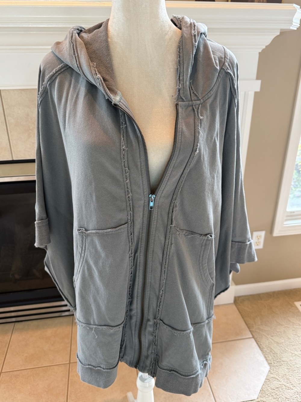 Women's Olive Greenish Hooded Zip-Front Jacket